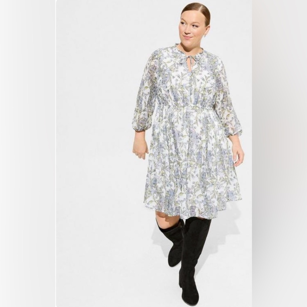 Torrid Mini Clip Dot Front Keyhole Dress